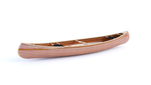 wooden canoe, touring open canoe, side